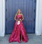 Ball Gown Strapless Satin Floral Prom Dresses With Ruched