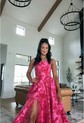 Ball Gown Strapless Satin Floral Prom Dresses With Ruched