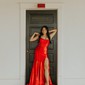 Mermaid Scoop Neck Satin Corset Prom Dresses