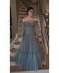Ball Gown Off-the-shoulder Tulle Corset Prom Dresses With Puff Sleeve
