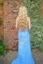 Sweetheart Fit and Flare Corset Sequin Prom Dresses