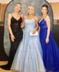 Black Mermaid V-neck Glitter Prom Dresses With Appliques