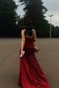 Mermaid Sweetheart Satin Corset Prom Dresses With Appliques